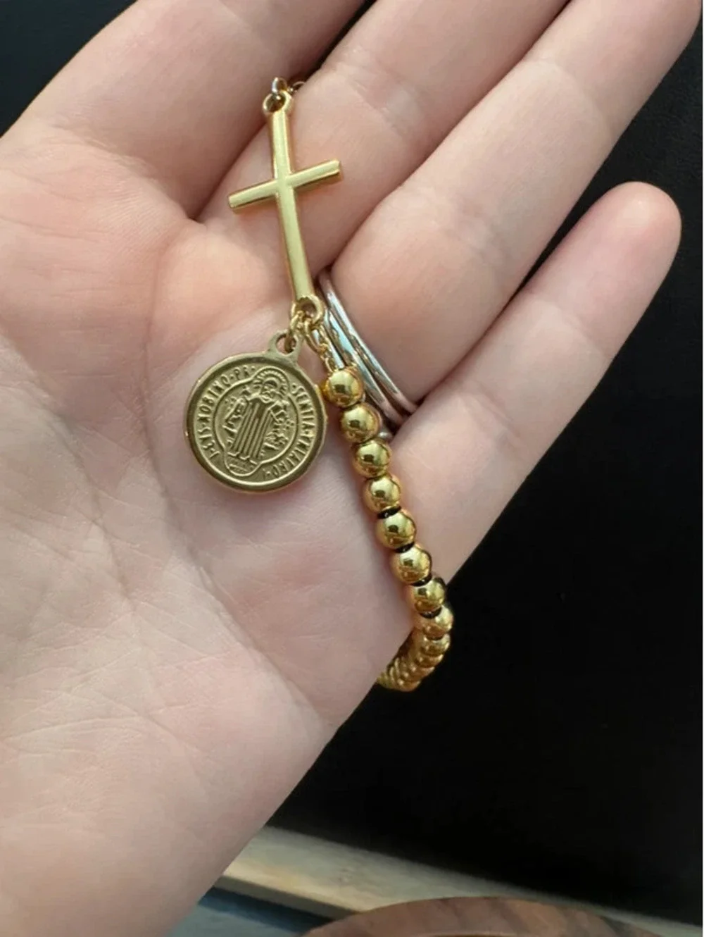 Religious fashion bracelet, 7.5”-9.5”